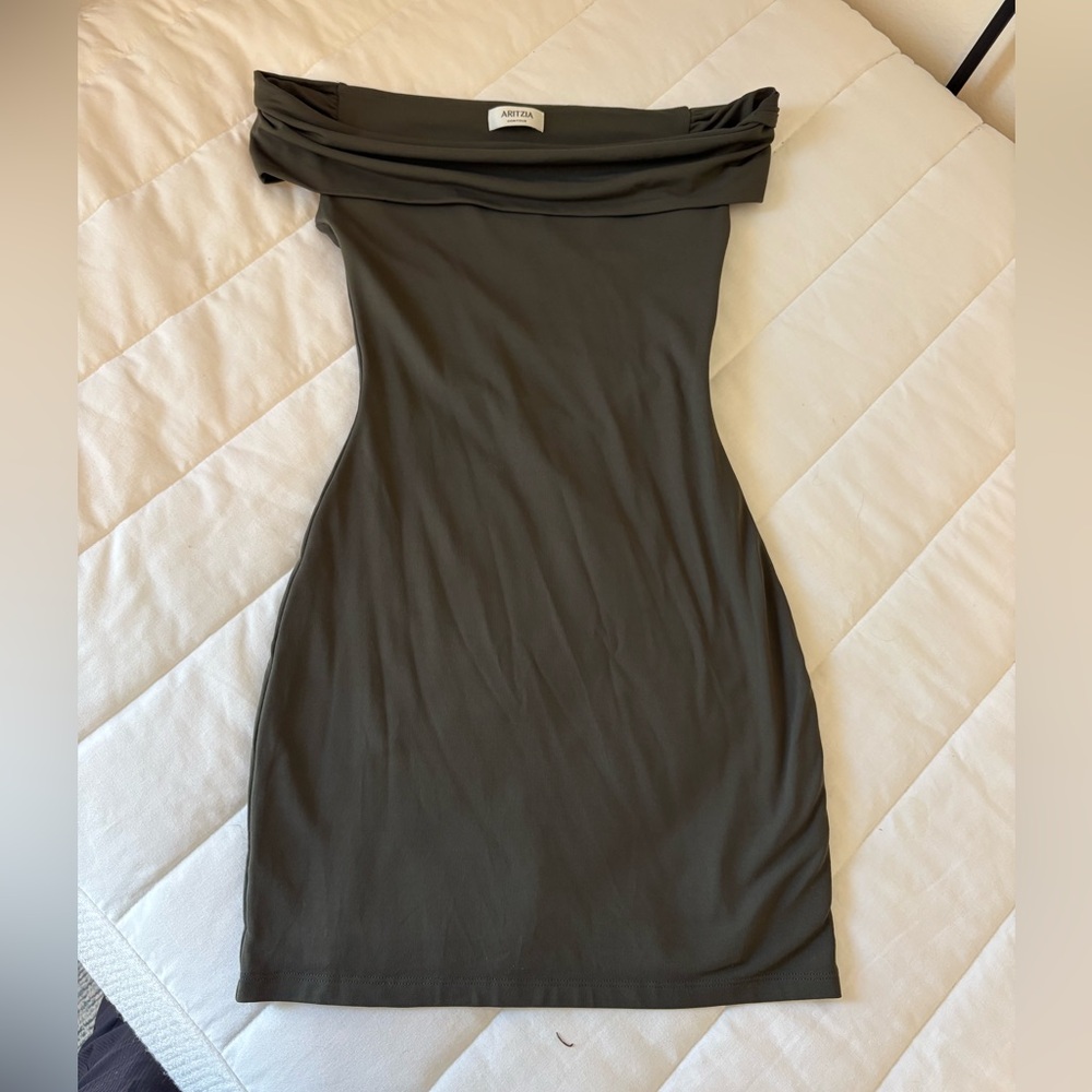 Aritzia Original Contour Ravish Dress in Dark Olive